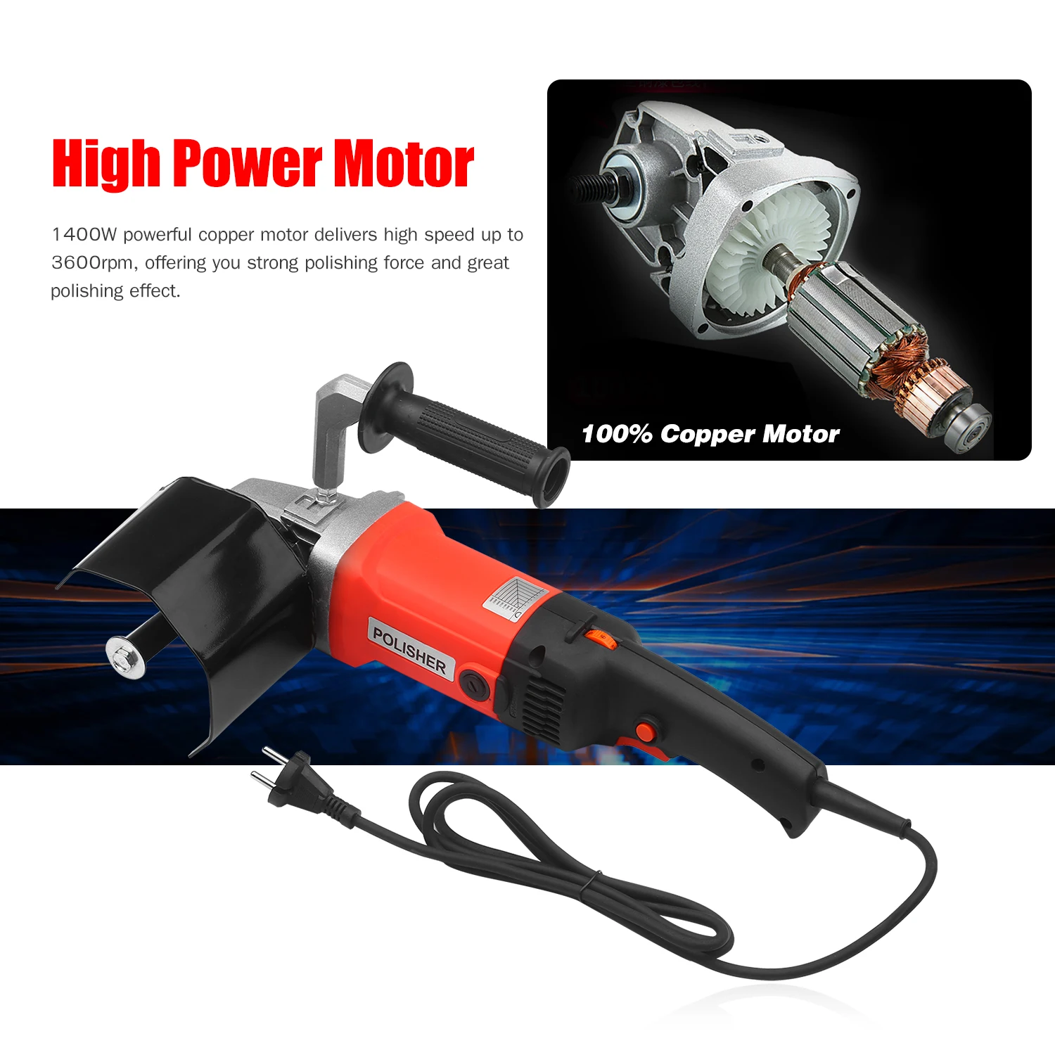 1400Вт 220В Полировальная машина электрическая проволочная шлифовальная машина для металла, нержавеющей стали и дерева.