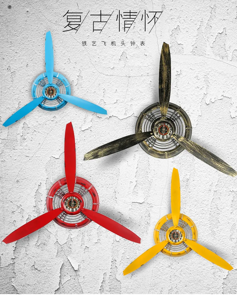 

Aircraft Head Clock Simple Retro wall clock Aircraft Head Ornaments Stock Decorative clock