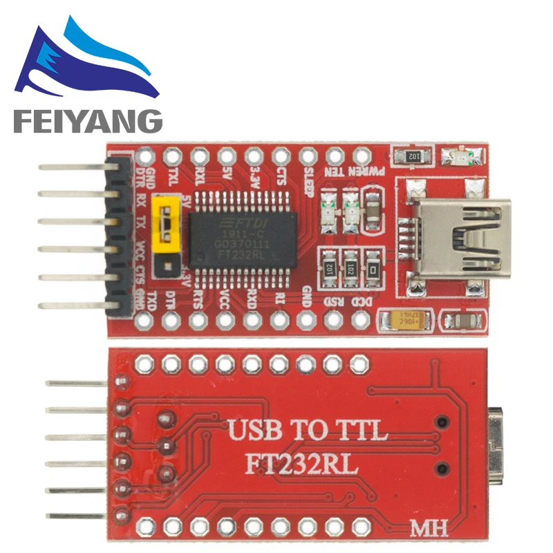10 шт. FT232RL FT232 USB к TTL 5 в 3 В кабель для скачивания модуль последовательного адаптера