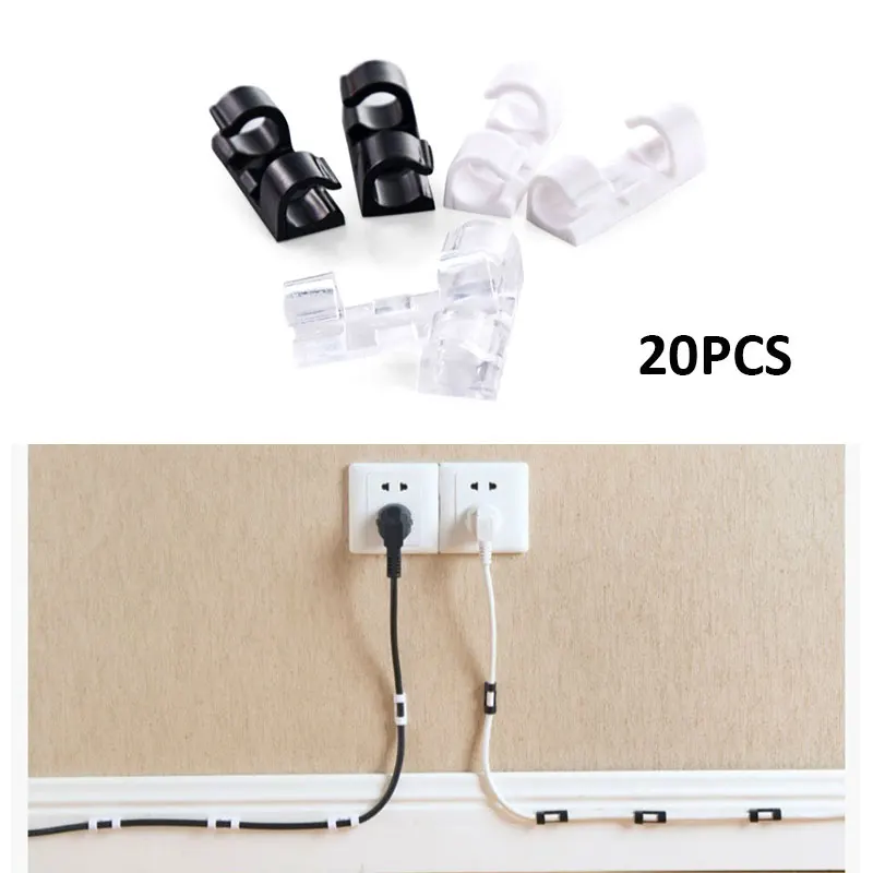 20 шт. пластиковые зажимы для кабелей 3 цвета | Дом и сад