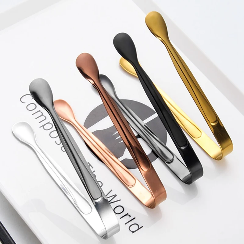 Stainless Steel Ice Tongs Sugar Cube Mini Metal Kitchen Food Serving Clips Tea Party Bar Accessories | Дом и сад