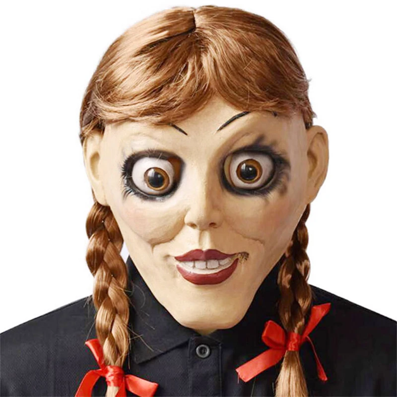 Маска для косплея из фильма Annabelle возвращается домой латексная страшная жуткая