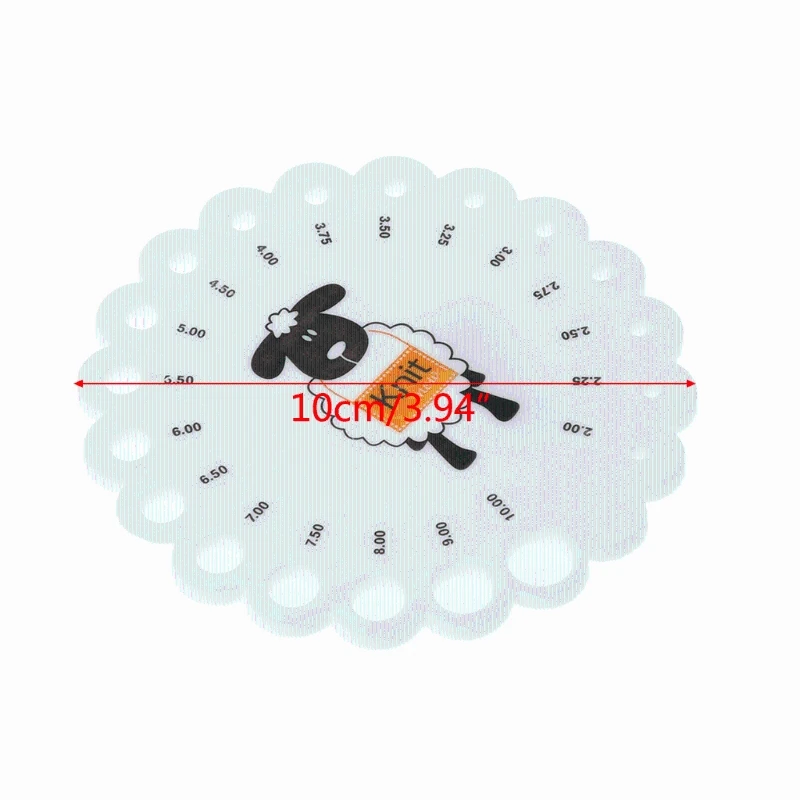 

New Round Knitting Knit Needle Sizer Gauge Ruler Measure Tool Size 2mm -10mm R9JB