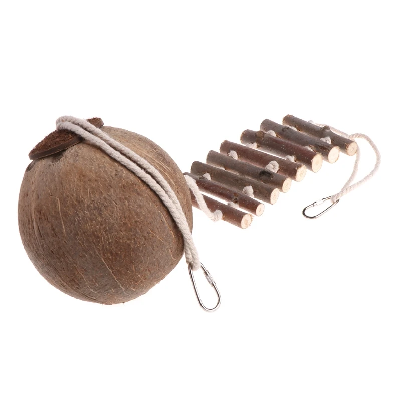 Домик клетка игрушечный в виде птичьего попугая натуральный кокосовый домик с