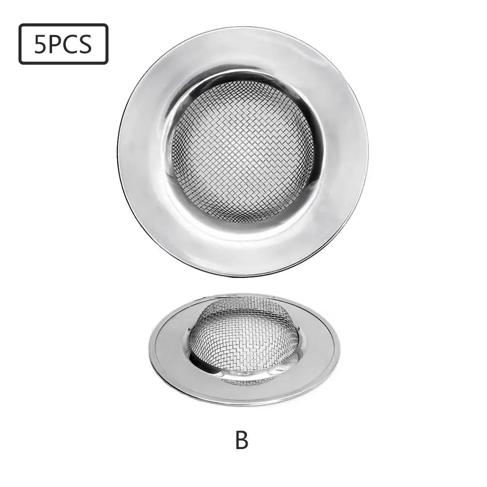 B 78mm 5PCS 5 шт. кухонные фильтры для раковины волосы в ванной Catcher пробка для сливного отверстия ловушка фильтра металлическая Раковина фильтр Дуршлаг - Цвет: B 78mm 5PCS