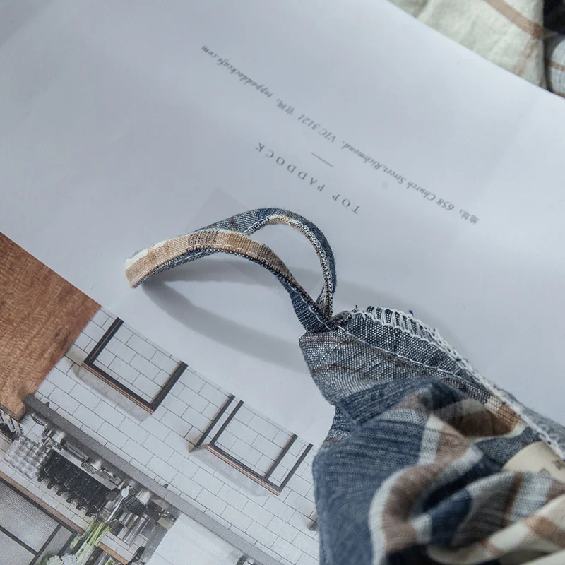 Бесплатная доставка хлопковый комплект в клетку 100% хлопок постельные