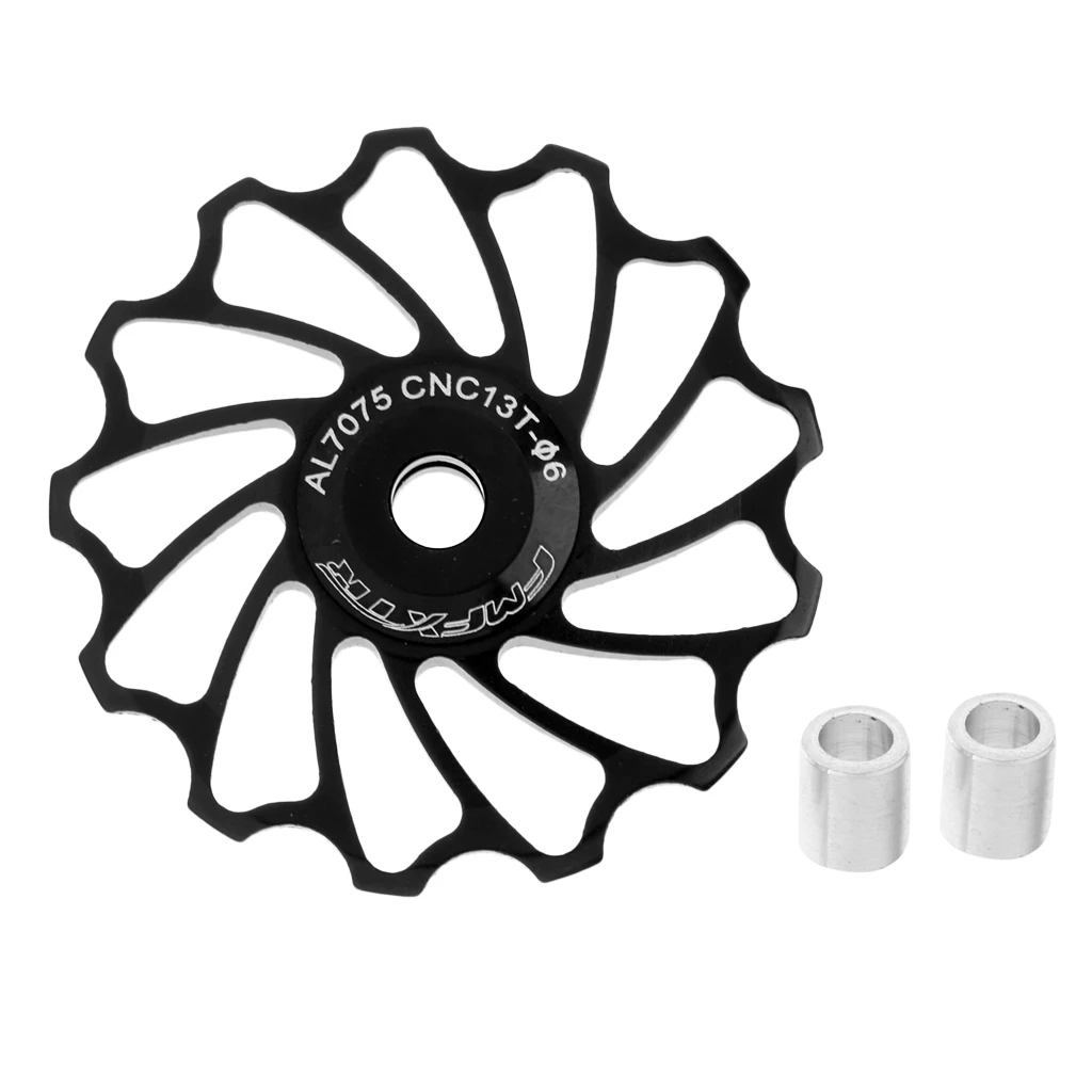 

Bike Jockey Wheel Cycling Bicycle Ceramic Bearing Rear Derailleur Pulley 13T, Black/Red