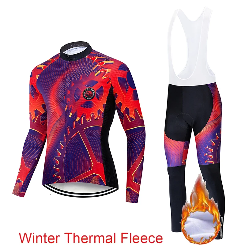 cycling set 19 Мужской зимний термо велосипедный комплект одежды teleyi с длинными рукавами для велоспорта Ropa Ciclismo мотобайк; велорубашка велосипедная одежда - Цвет: cycling set 19