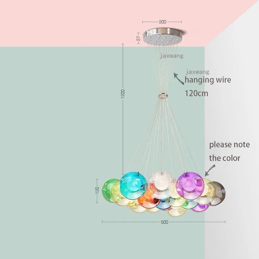Nordic LED Colorful Glass Pendant Lamp Lights Modern Hanging Lamps Personality Loft Chandeliers Light Fixure Kitchen Accessories | Освещение