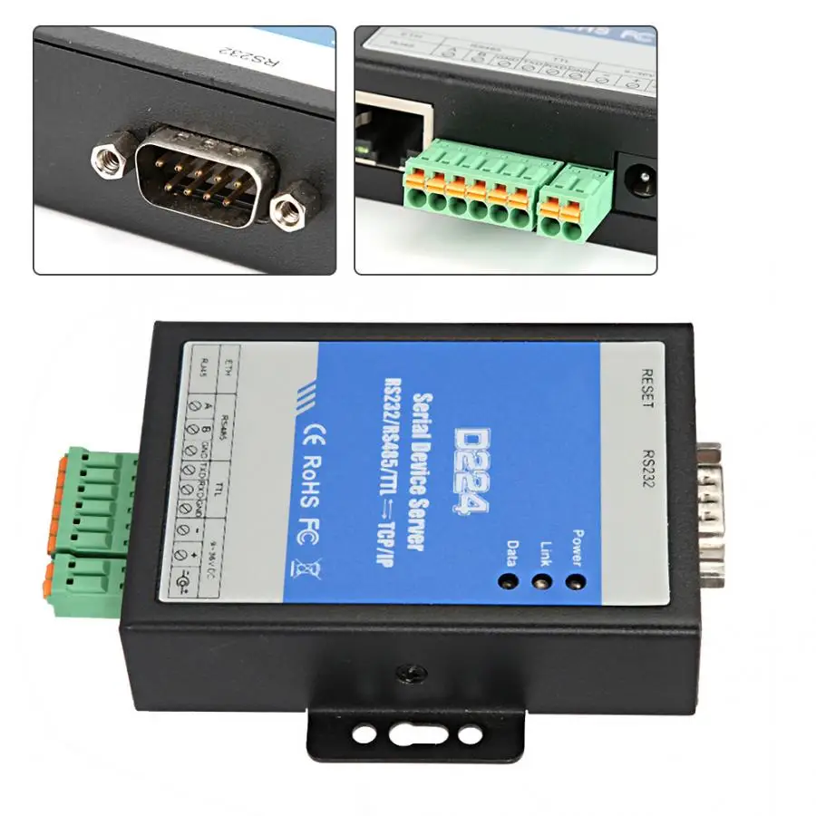 WiFi Серийный Сервер устройства D224 RS485/232/TTL к TCP/IP последовательный порт Ethernet