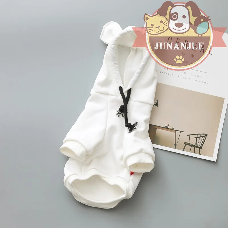 

2021 New Fashion Small Dog Teddy French Bulldog Poodle Clothing Pet Clothing Hooded Sweater Cat Clothing