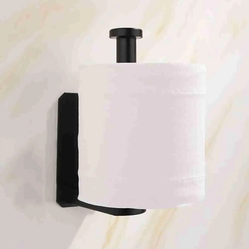 

Steel Wall Toilet Paper Roll Holder Black Silver Self Rack Adhesive Stick Holder Towel For Bathroom Toilet Paper Wall W2Y3