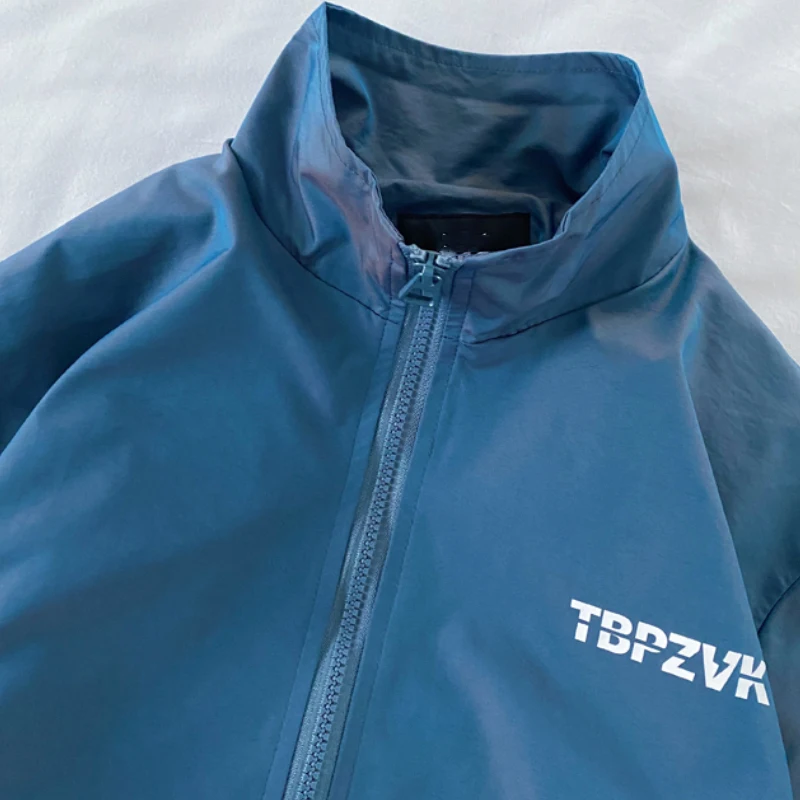 

Jackets Men Printed Stand Collar Vintage Streetwear Loose Outerwear All-match Couple European Style Retro Teens Stylish Coats