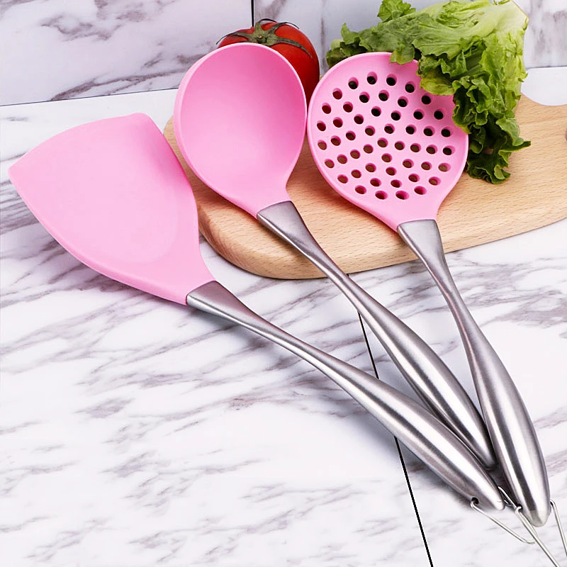 Кухонная силиконовая кухонная утварь посуда термостойкая антипригарная лопатка