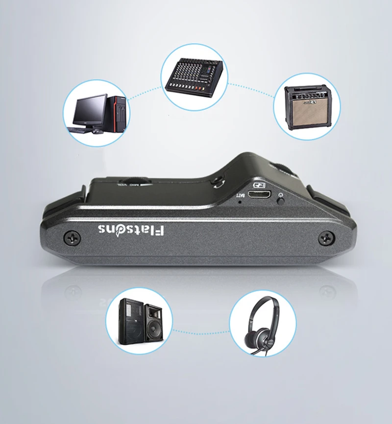 

Flatsons FLP3 Guitar Pickup Double Pickup System Built-in Recording Earphone Mute Function Pickup