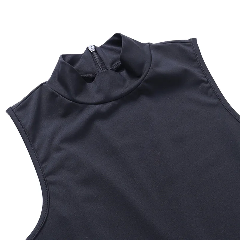 

Women's Spring Fall Romper Sleeveless Jumpsuit Elastic Round Collar Streeted Casual Pleated Solid Color Homewear Club
