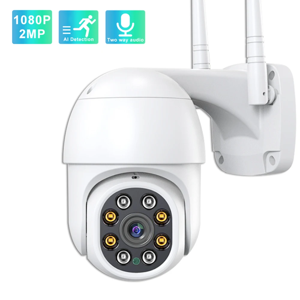 

Outdoor IP Camera 2MP Wireless WiFi PTZ Camera Two Way Audio P2P Speed Dome IR Night Vision Home Security Surveillance Camera