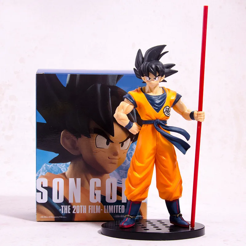 

26.5CM Dragon Ball Anime Movie Series Son Goku Monkey King Bar standing posture Ornaments Figure Model toys BABY Boy girl gift