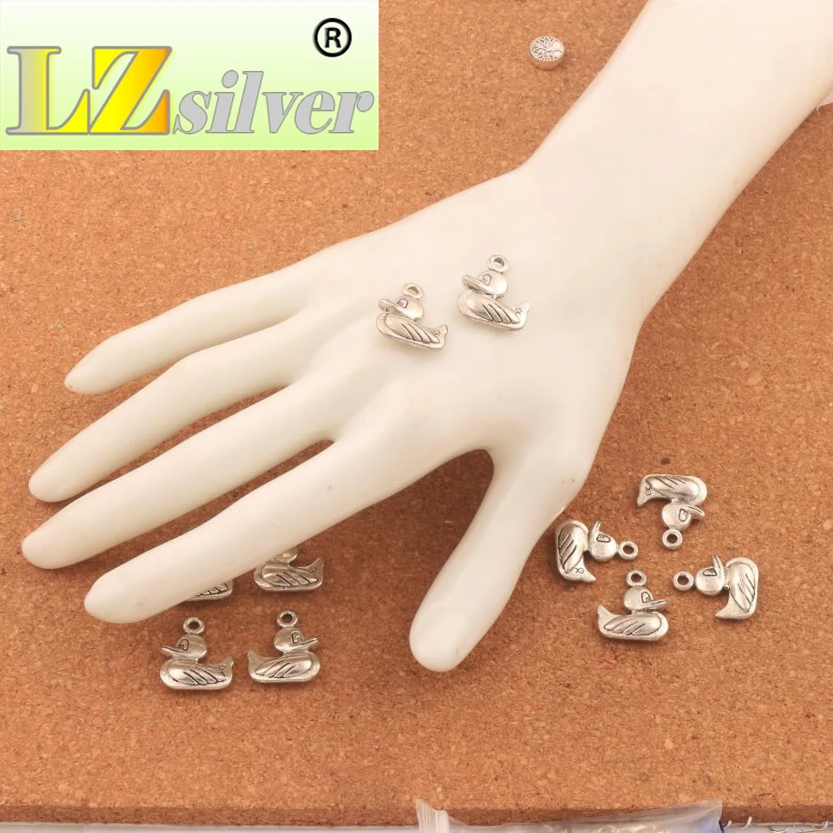Happy Ducks Swimming Spacer Charm Beads 15.8x18.9mm 77PCS Zinc Alloy Pendants Alloy   Jewelry DIY L097