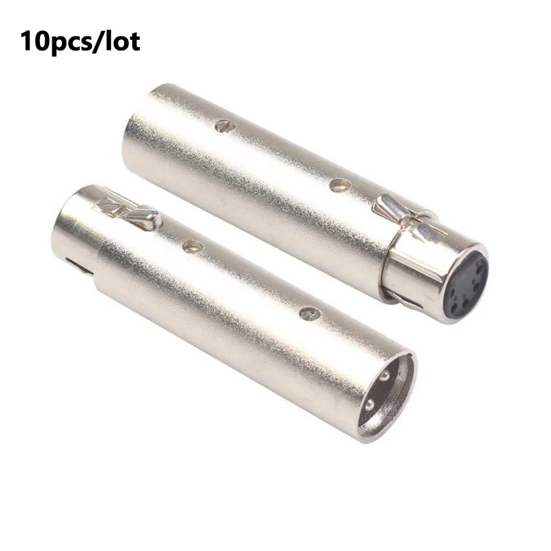 10pcs 3 Pin XLR Male To 5 Pin XLR Female Connector Adapter Socket Converter For Camcorder DMX Signal Light Plug