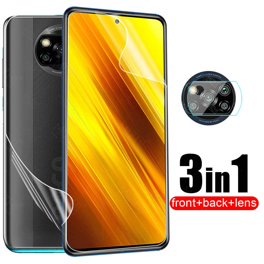 Гидрогелевая мягкая пленка 100D для Xiaomi Poco X3 NFC X 3 PocoX3 Pro X3Pro Xiomi Pocophonex3 защита задней