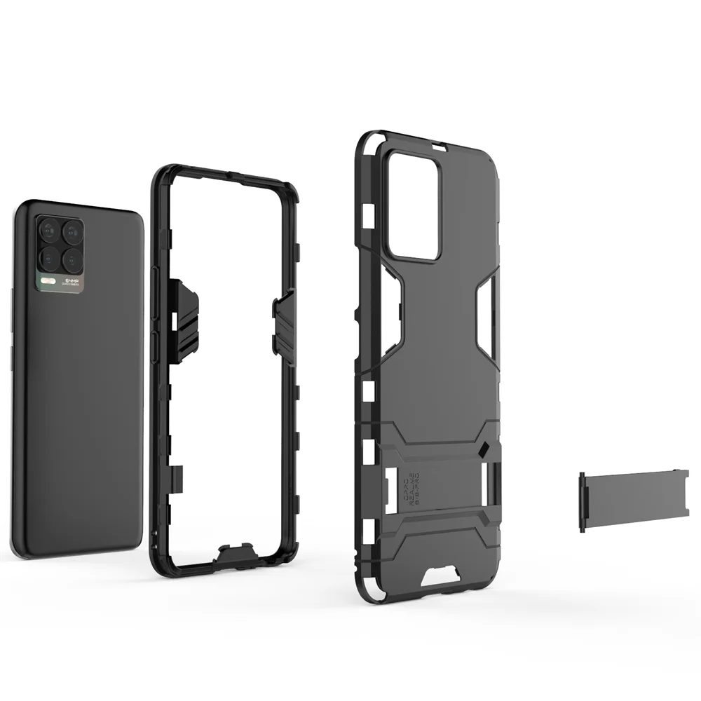 

UFlaxe Hard Cellphone Case for Realme 7 8 Pro 5G Armor Stand Holder Shockproof Realme 7i X7 Pro Cover GX