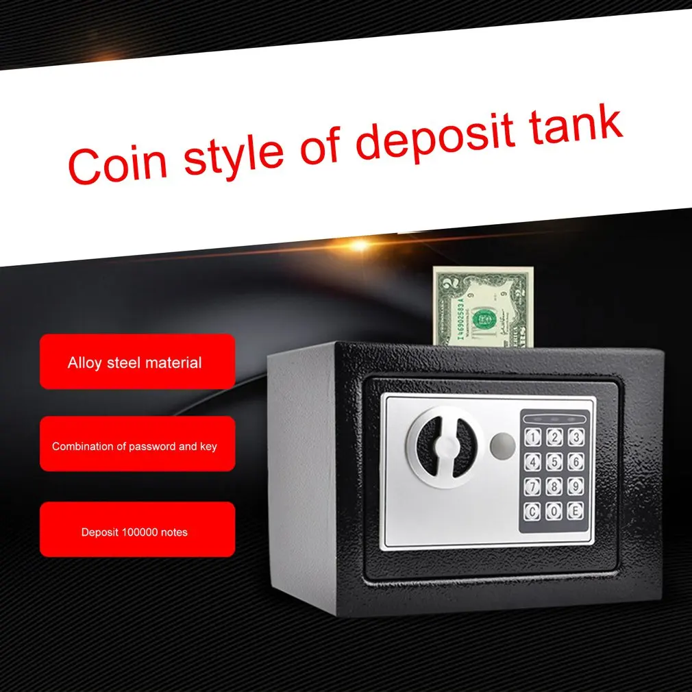 

Household 17E Small Safe Mini Wall Safe Deposit Box Bedside Table Password With Lock Insurance Box Gift