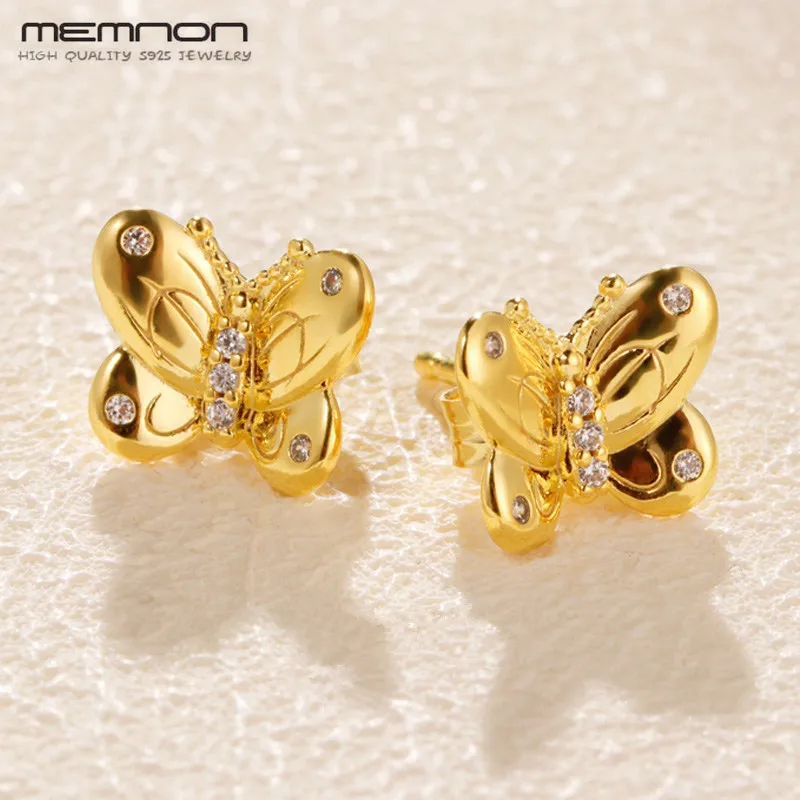 

Весна Блеск декоративные бабочки серьги-гвоздики для женщин 925 стерлингового серебра 925 brincos, можно носить с тонкой Memnon ювелирные изделия