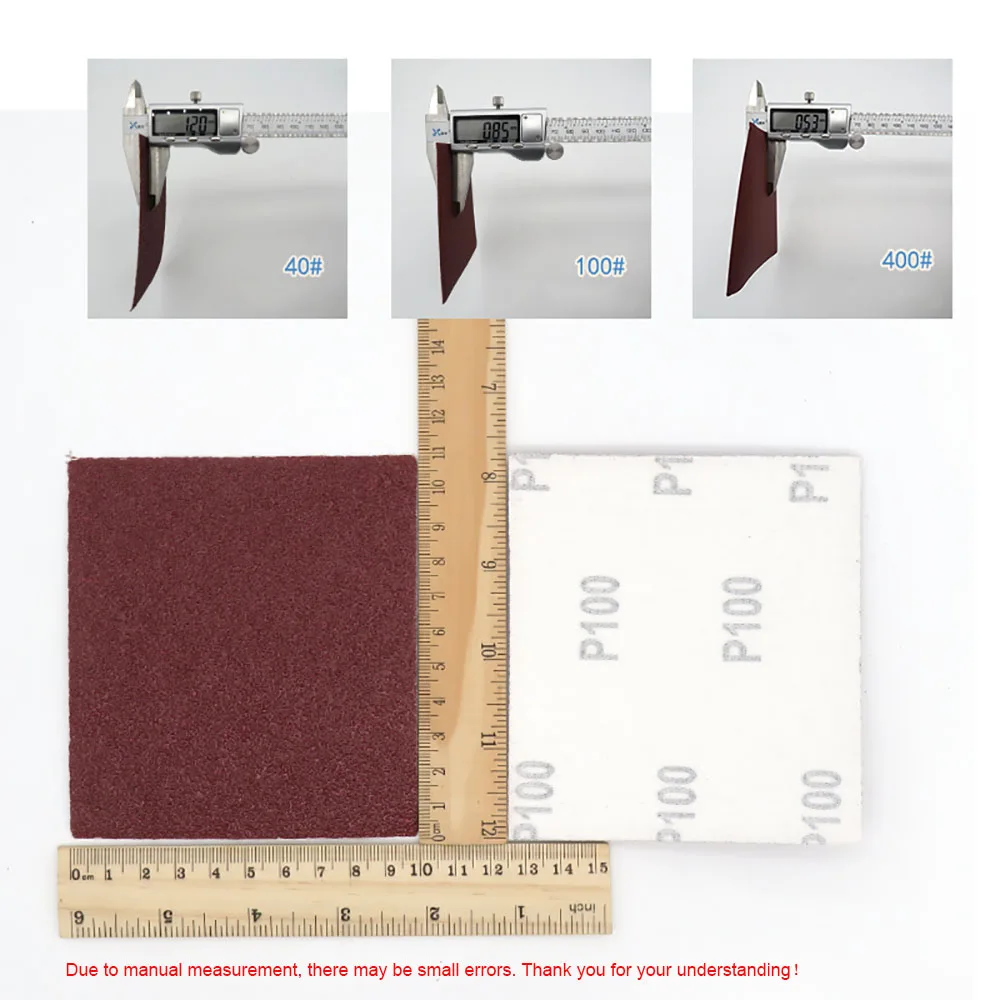 

10PCS - 40/100/400 Grit Red Aluminium Oxide Dry Abrasive Sandpaper Hook and Loop Sanding Sheets Pad 90182mm / 100110mm