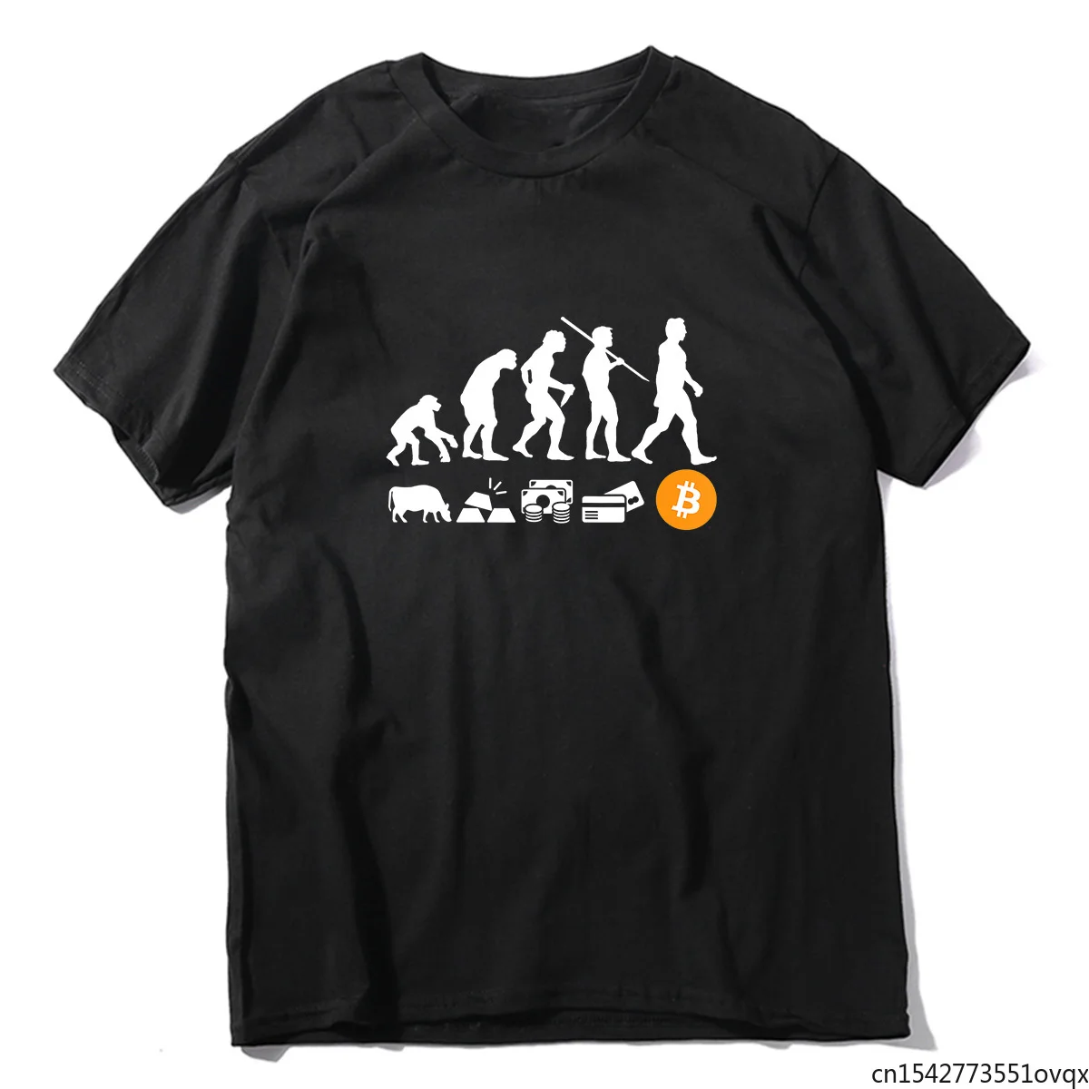 

Unisex The Evolution of Money BTC Bitcoin Cryptocurrency Summer Men's Novelty Oversized T-Shirt Women Casual Tee