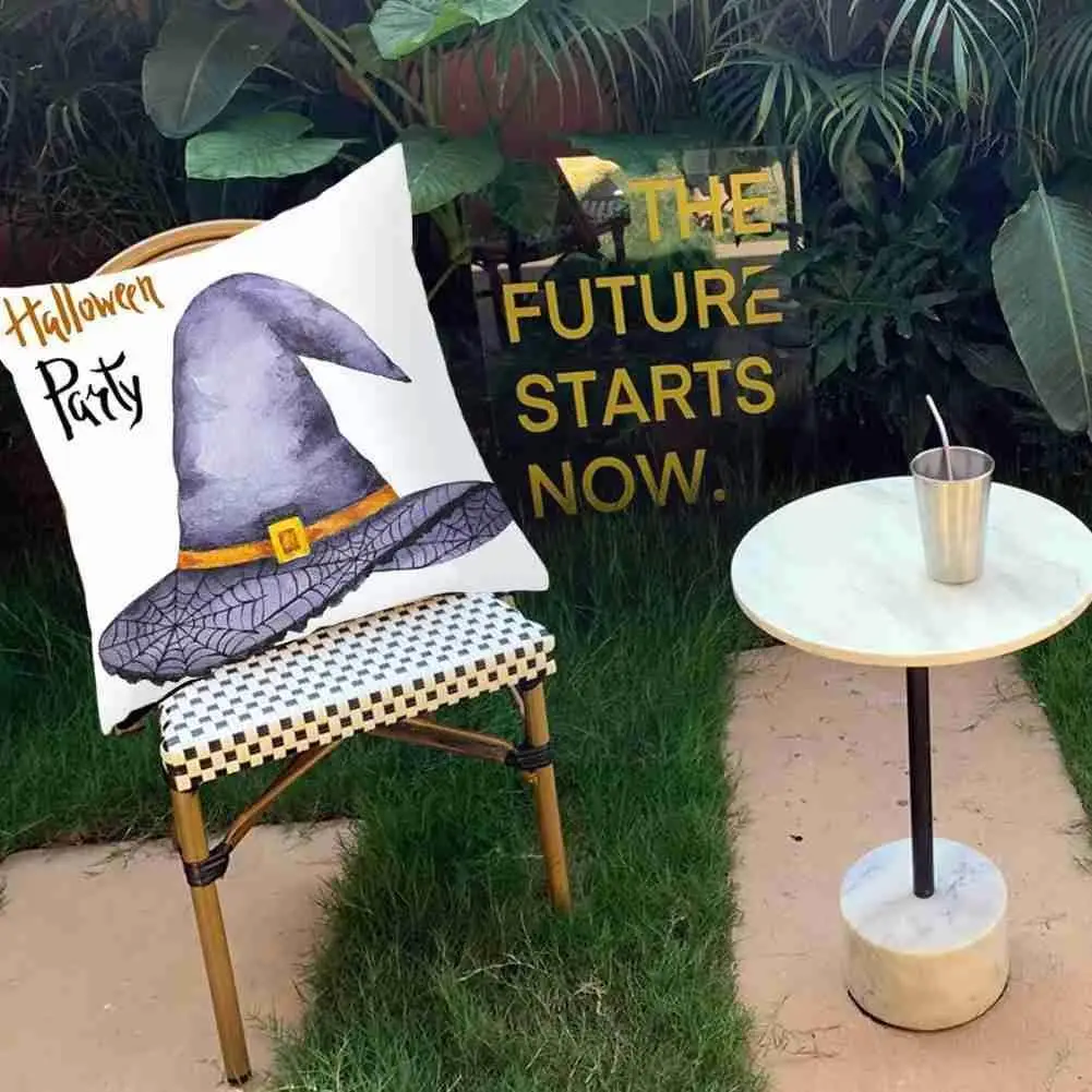 

Simple Plush Halloween Cartoon Pillow Case Sofa Cushion Case Cover Pillow Bedside Back Pillow Office Waist Large Case