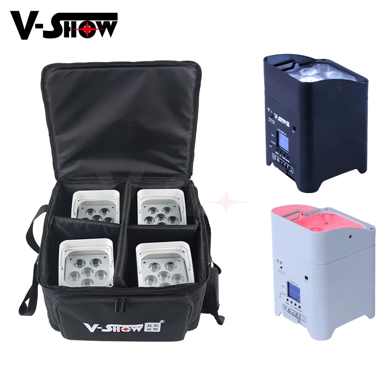 V-show 4 шт. с сумкой батарея беспроводной DMX Wifi дистанционный светодиодный