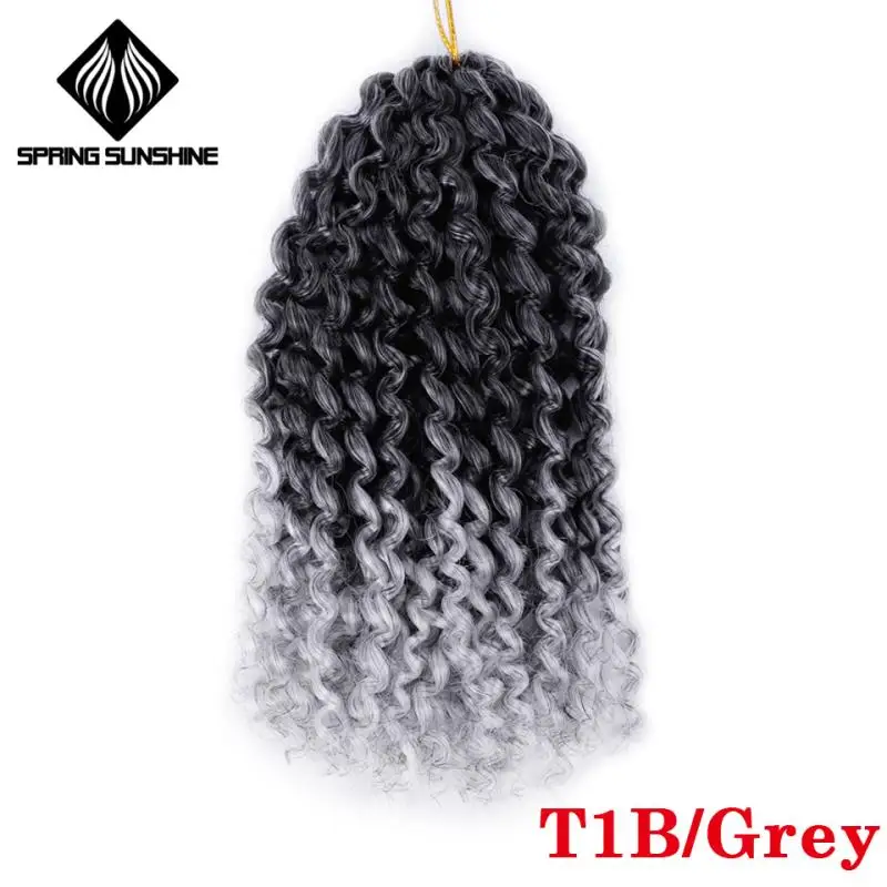 # Серый Весеннее солнце 8 дюймов 1 шт. 30 г марли косы Ombre волос Вьющееся кружево синтетические плетеные плетение волос для женщин - Цвет: # Серый