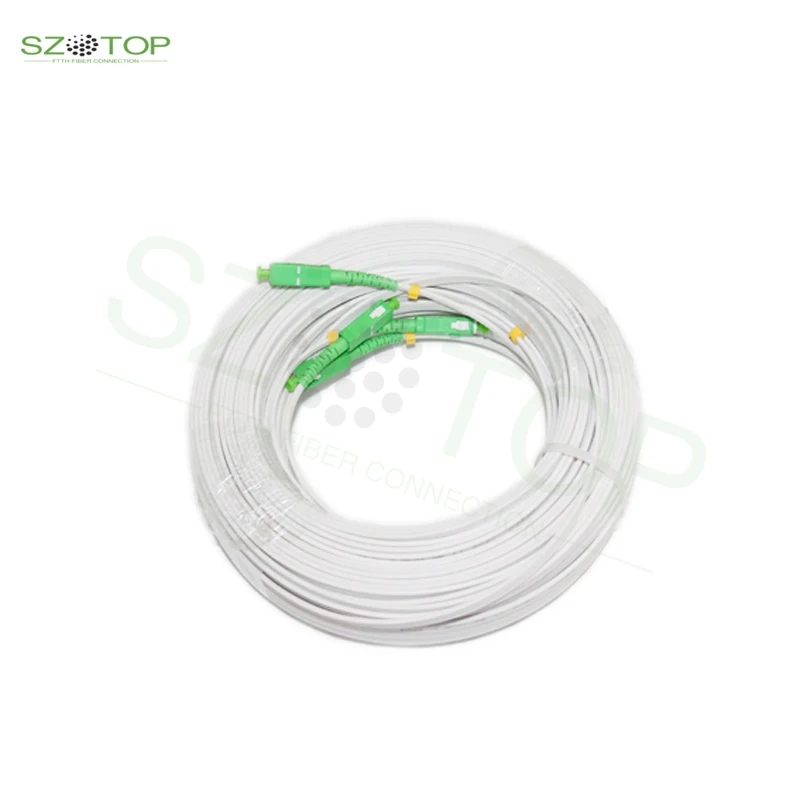 

SC APC наружный 10 м-200 м FTTH 4 стальной 2-жильный волоконно-оптический патч-корд G675A1 однорежимный прямой кабель белого цвета