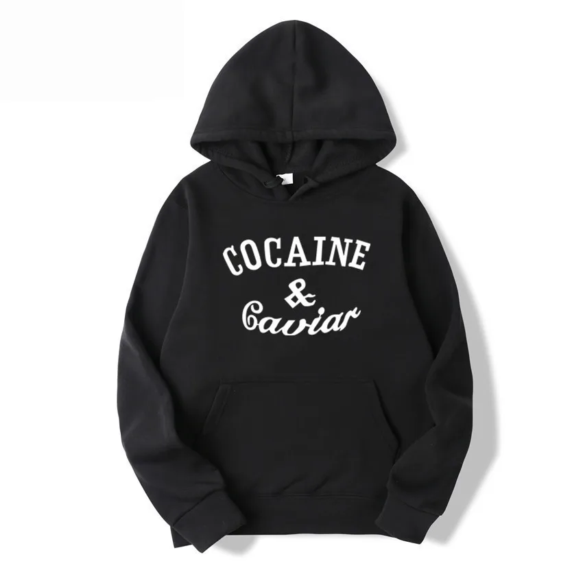 

Hoodies Sweatshirts Men Brand Casual Cocaines & Caviar Printed Man Sweatshirt Pullovers Hooded Autumn Winter Outerwear Clothing