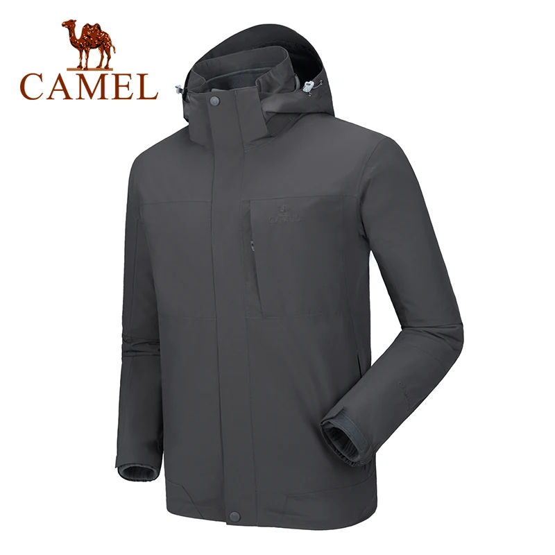 CAMEL водонепроницаемая куртка софтшелл 3в1 зимние пальто из флиса для женщин и мужчин ветровка для пешего туризма альпинизма на открытом воздухе - Цвет: 119Gray