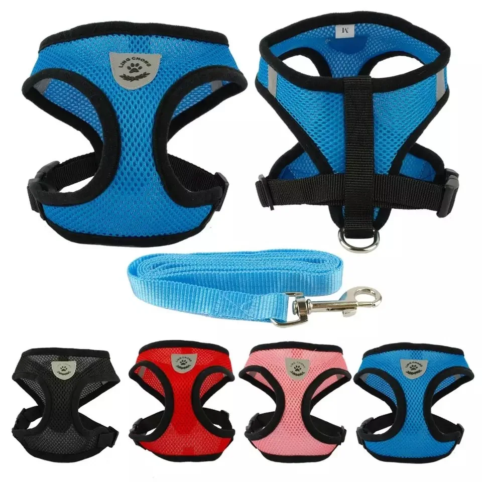 

Cat Dog Adjustable Harness Vest Walking Lead Leash For Small Medium Dog Cat Collar Mesh Cat Chihuahua Bulldog Vest Harness Leash
