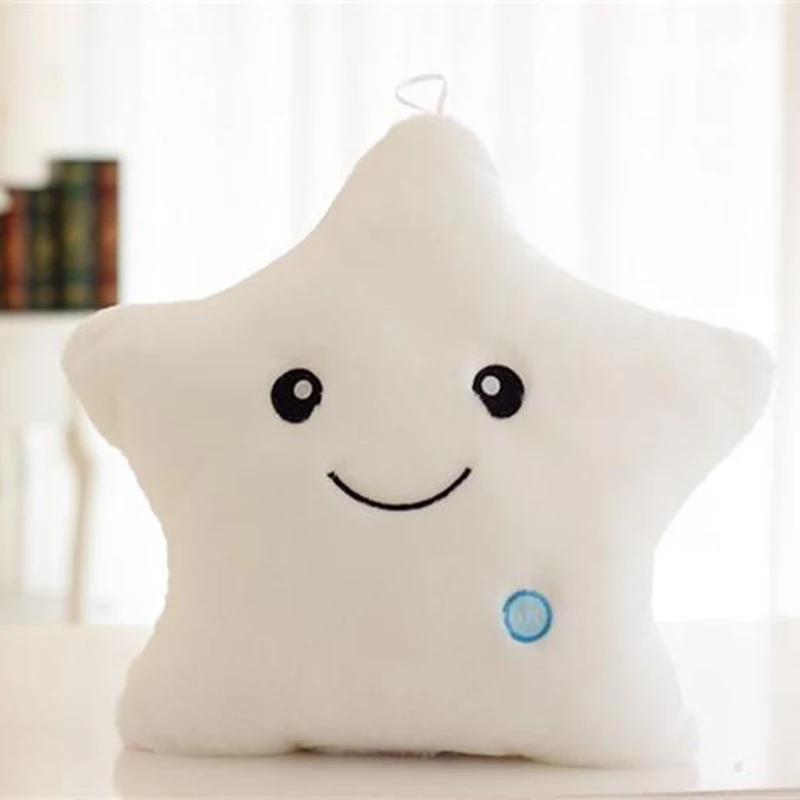 

34CM Creative Toy Luminous Pillow Soft Stuffed Plush Glowing Colorful Stars Cushion Led Light Toys Gift For Kids Children Girls