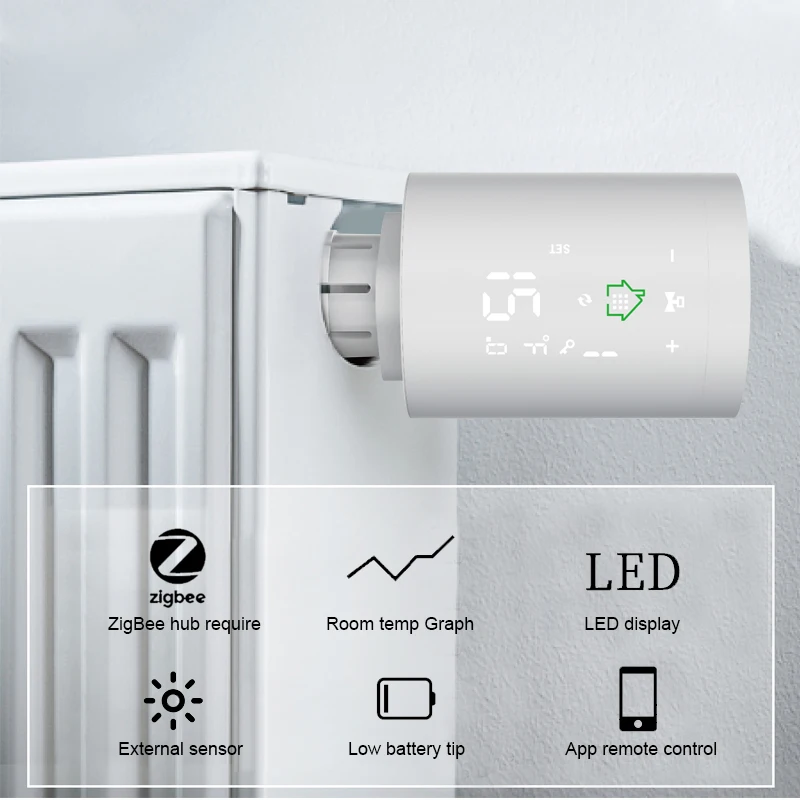 

Tuya ZigBee3.0 New Mini Smart Radiator Actuator Programmable Thermostat Heater Temperature Controller Voice Control