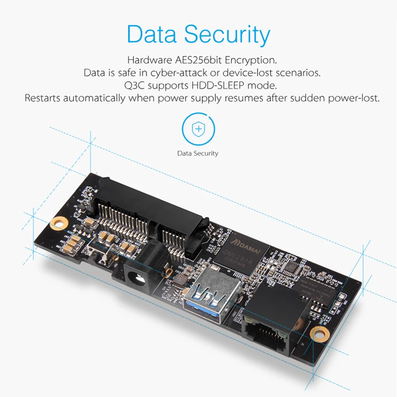Мобильный сетевой жесткий диск Airdisk Q3C USB3.0 NAS семейное Облачное хранилище