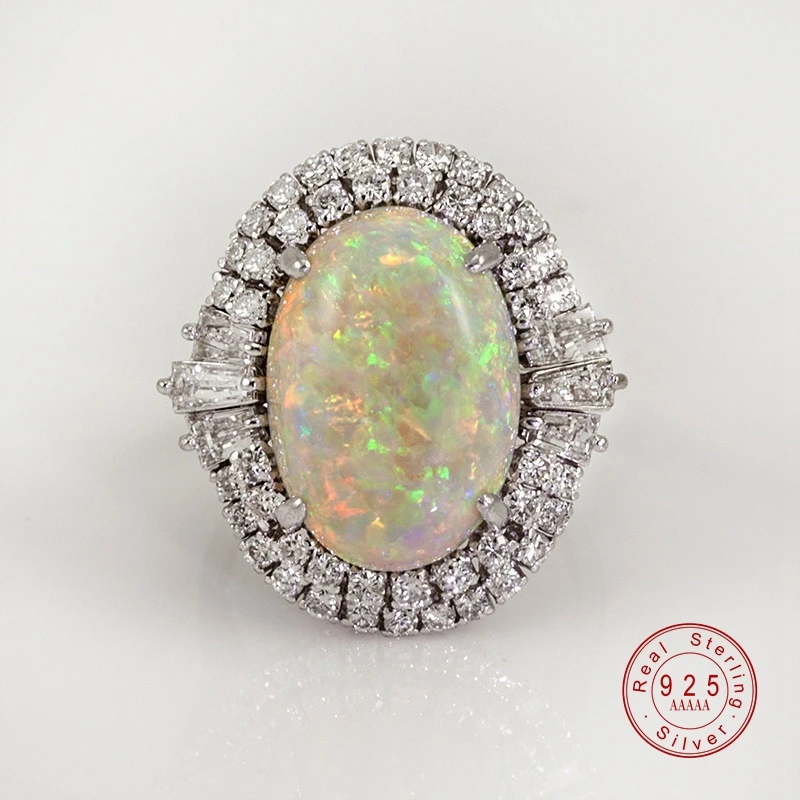 Модные богемные винтажные серебряные кольца с опалом и камнем женское модное