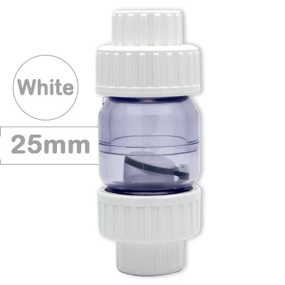 V&aacute;lvula de retenci&oacute;n transparente, conector de agua para jard&iacute;n, irrigaci&oacute;n, acuario, PVC, unidireccional, sin retorno, 25mm, 32mm-1