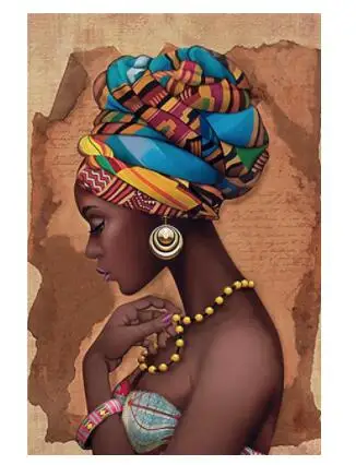 Африка холст живописи картины плакаты и печати Черная женщина на декор для дома гостиная о живописи стен.