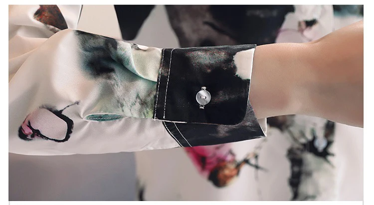 Женская шифоновая блузка, рубашка,, женская одежда, длинный рукав, Blusas, шифон, женские офисные блузки, с принтом, в полоску, в горошек, для девушек, OL, Топ