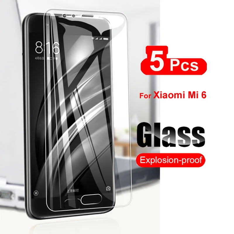 5 шт. закаленное стекло для Xiaomi Mi 6 Mi6 Защитная пленка экрана Xiaomi6 ударопрочное 9H