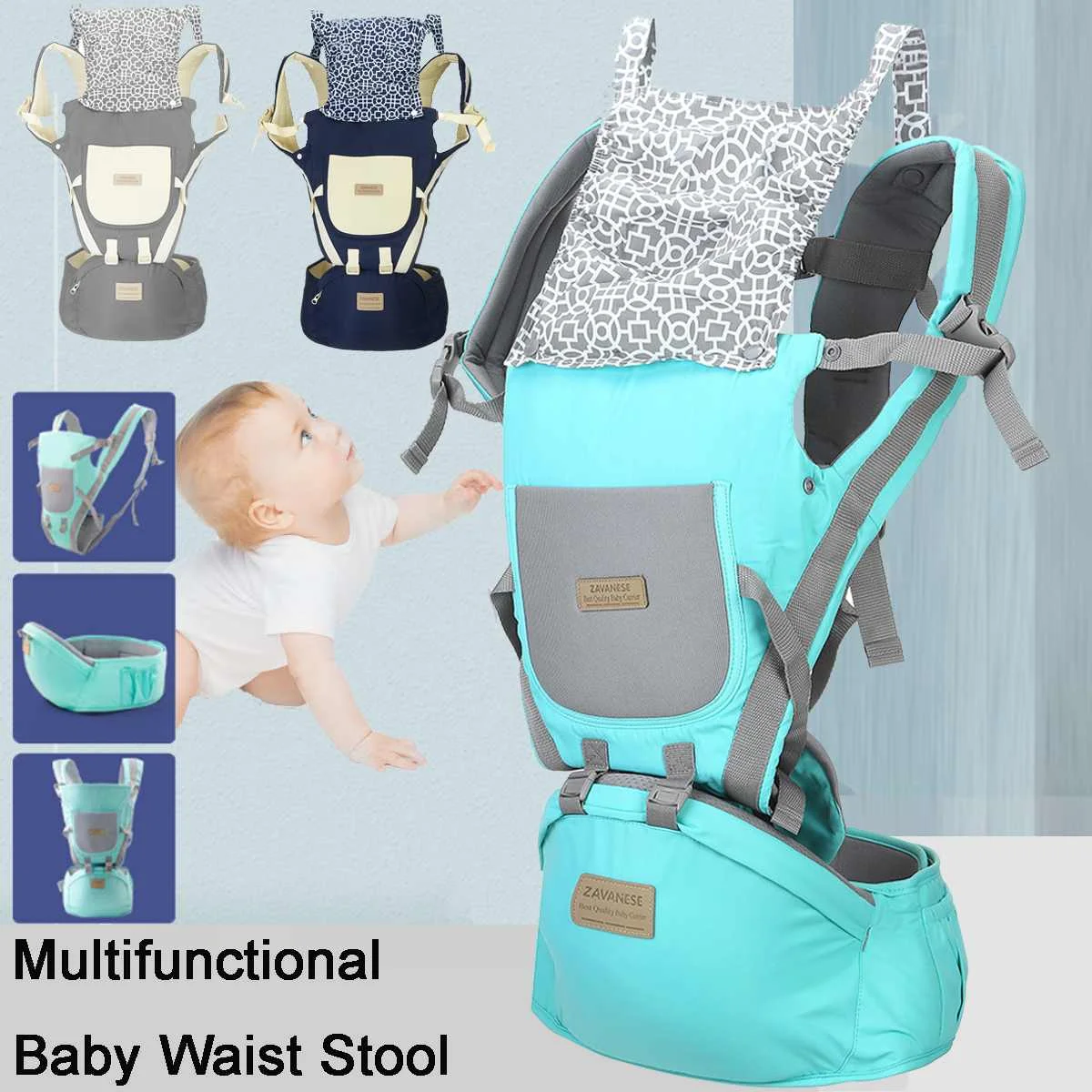 

New 0-36 Ergonomic Baby Carrier Using Way Infant Baby Hipseat Carrier Front Facing Ergonomic Kangaroo Baby Wrap Sling Travel