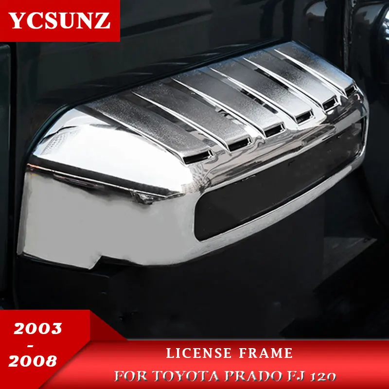 Abs Chrome Car Accessories License Frame For Toyota Land Cruiser Prado Fj120 2003 2004 2005 2006 2007 2008 YCSUNZ