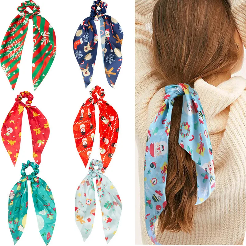 

christmas gift silk scrunchie animal print pack headband hair accessories scrunchies band for women head bands hairband bandeau