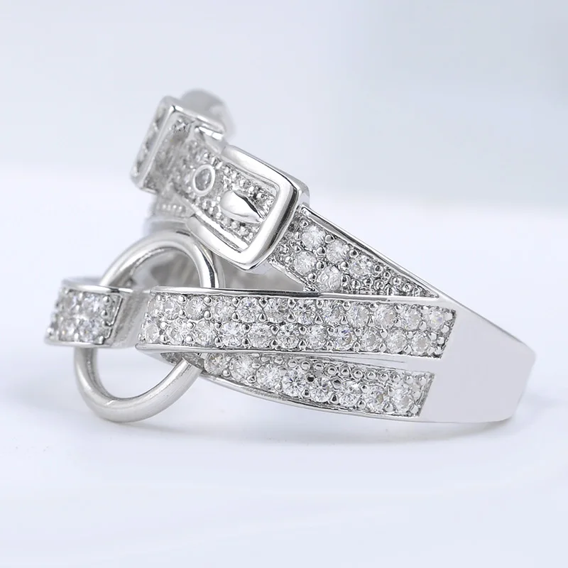 Женское Сверкающее кольцо ishowell необычное золотистого/серебристого цвета с