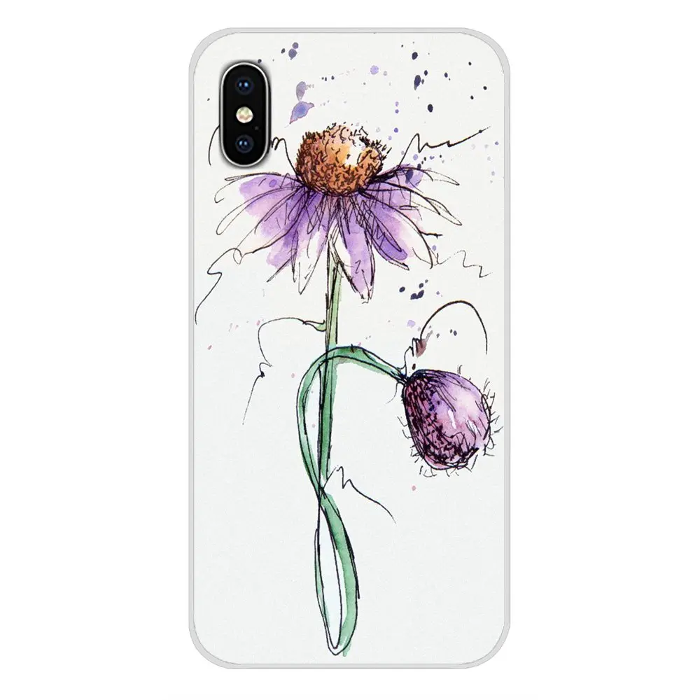 Силиконовые чехлы для телефонов samsung A10 A30 A40 A50 A60 A70 Galaxy S2 Note 2 3 большое ядро Prime акварельный Одуванчик Лотос Лаванда